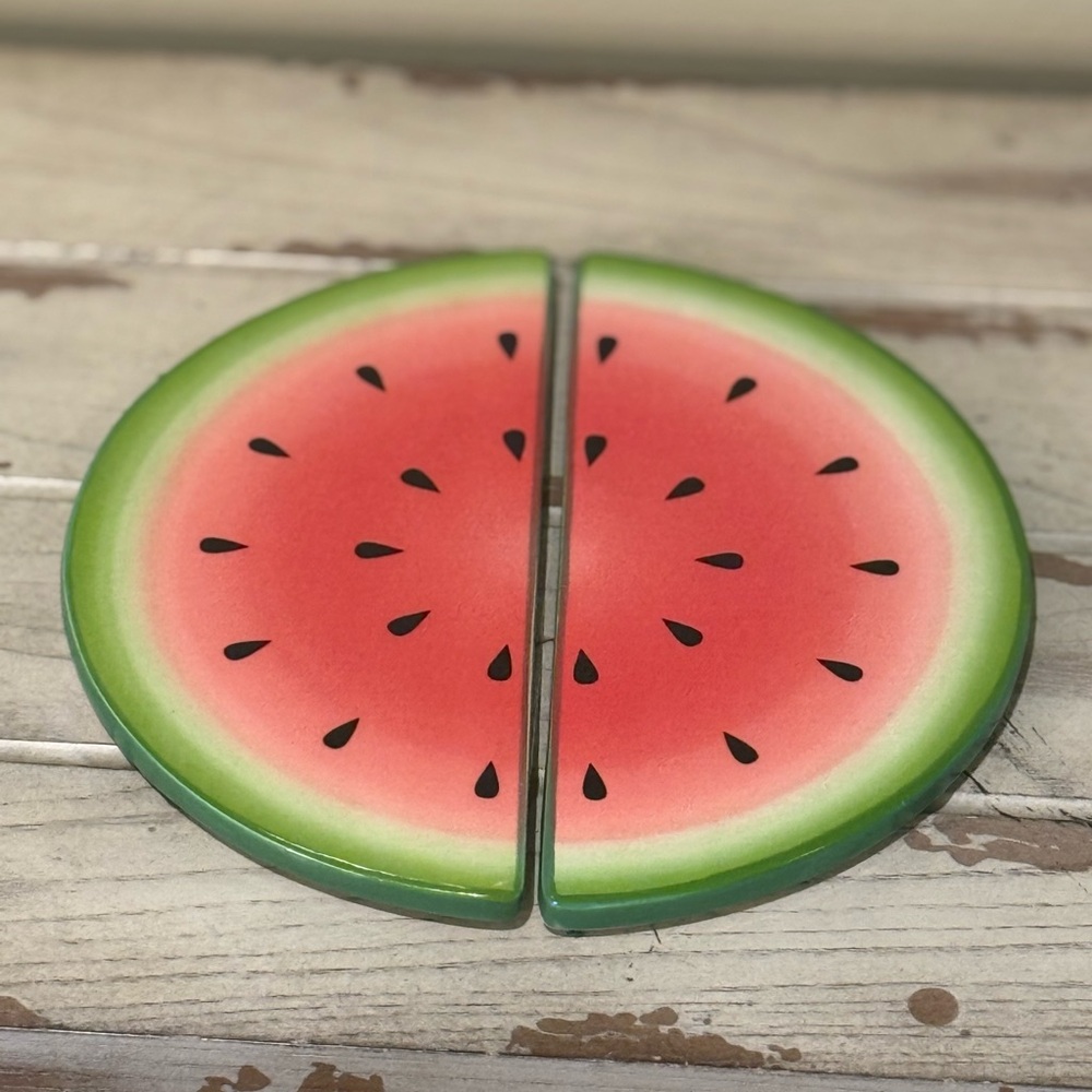 Martha Stewart Collection Watermelon Ceramic Trivets Set of 2 Summer Decor